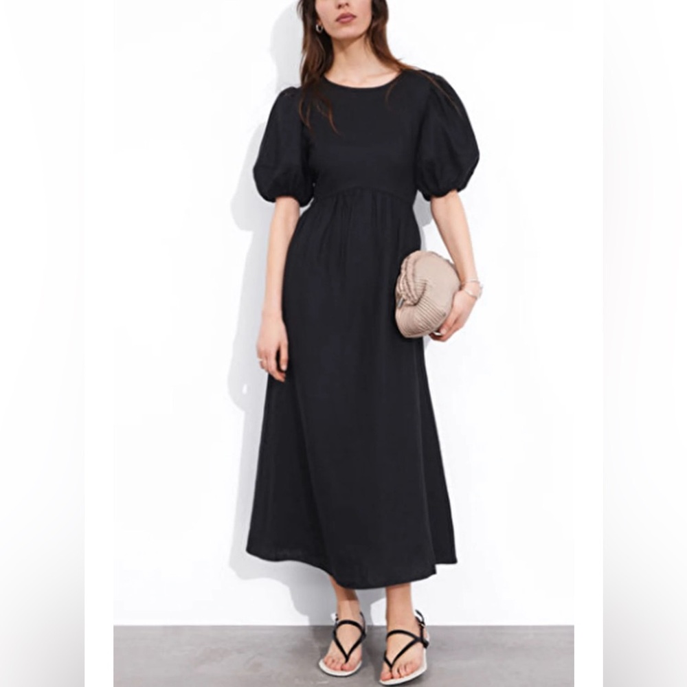 & Other Stories Black Puff Sleeve Sundress, size 8 brand new